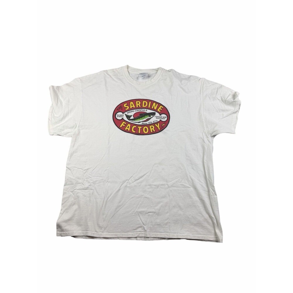 Vintage Sardine Factory Monterey Cannery Row T-Shirt White Port & Company 2XL